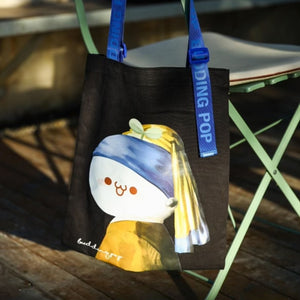 Budding Pop X Girl with a Pearl Earring tote bag